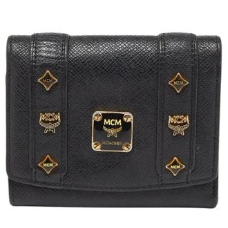 MCM Pre-owned Wallet - Dames - Pre-owned - Zwart - Maat: ONE Size Leer