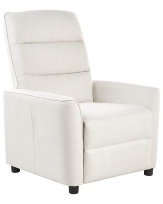 Beliani Sill&oacute;n reclinable Con reposapi&eacute;s Tela Blanco crema