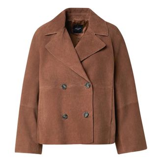 Max Mara Leather Jackets, female, Brown, Size: 2XS WKD Sospiro Jacket