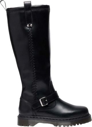 Dr. Martens Anistone Hoge Bikerlaarzen - Dames - Hoge Laarzen - Zwart - 37 EU - Leer - Schoenen