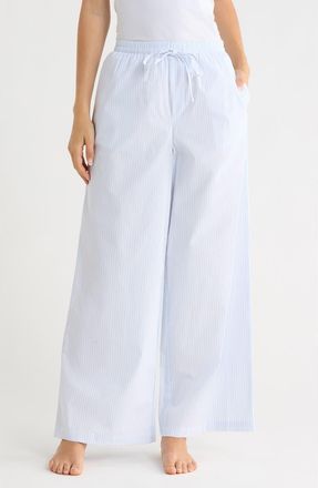 Abound Poplin Pajama Pants in Blue- White Stripe at Nordstrom Rack, Size X-Small
