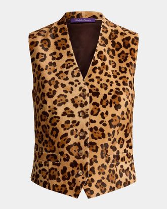 Ralph Lauren Collection Leopard-Print Pony Hair Vest
