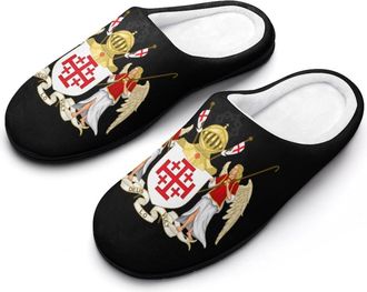 Generic Order of The Holy Sepulchre Mens House Slippers Memory Foam Washable Cotton Slip on Home Shoes