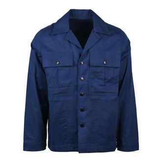 Fortela Light Jackets, male, Blue, Size: S Vintage Canvas Jacket