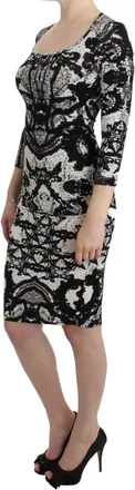 Roberto Cavalli Womens Black Printed Sheath Dress Viscose