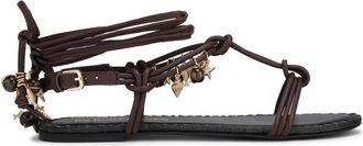 Kurt Geiger Womens Leather Roux Sandals - Brown - Size UK 6