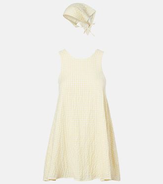 Montce Swim Betsie gingham minidress and scarf set