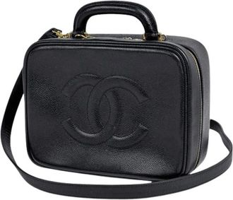 Chanel Pre-owned Handbags, female, Black, Size: ONE SIZE Pre-owned Vintage Pouch Shoulder Vanity Bag