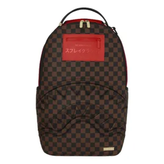 Sprayground Katana Check Boss Backpack Brown Red B8571