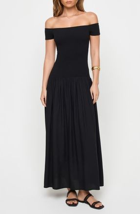L*Space Going Steady Off the Shoulder Cover-Up Dress in Black at Nordstrom, Size X-Small