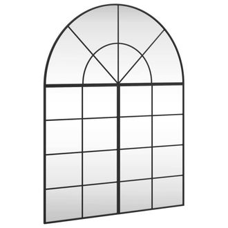 Berkfield Home Wall Mirror Black 100x130 cm Arch Iron