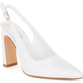 London Rag Sarka Block Heel Slingback Pump in White at Nordstrom Rack, Size 8