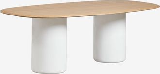 Sklum Mesa De Comedor Ovalada En Mdf Y Cemento Lysander Sklum 220 X 110 Cm