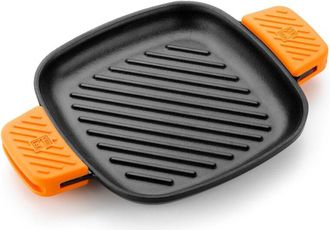 Bra Pinti Inox Efficient Bistecchiera con Griglia, Ghisa, Nero, 24 cm
