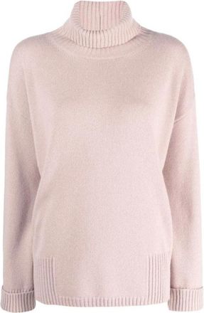 Lorena Antoniazzi Rose Pink Cashmere Gebreide Trui - Dames - Coltruien - Roze - XS - Wol - Truien & Vesten
