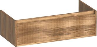 Marcel Breuer Hope Wavy wastafelonderkast 100 1 softclose lade greeploos - 1 sifon uitsparing - Honey