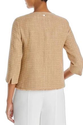 Herno Tweed Zip-Front Jacket - Beige