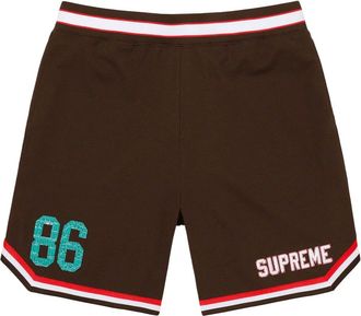 SUPREME Shorts con finiture a righe - Marrone
