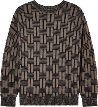 Giorgio Armani Trui met ronde hals - Bruin