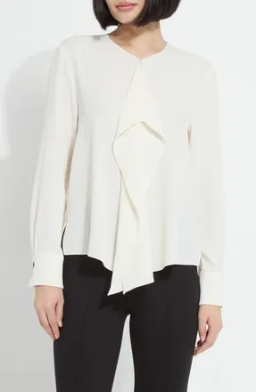 Lyss&eacute; Celeste Flounced Blouse in Natural Pearl at Nordstrom, Size X-Small