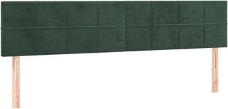 vidaXL Cabecero Con Led De Terciopelo Verde Oscuro 200x5x78/88 Cm Vidaxl