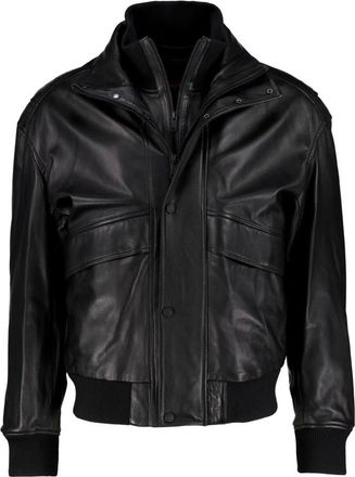 HUGO BOSS Jolights 102 Jacket - Heren - Leren en Su&egrave;de Jassen - Zwart - 2XL - Leer - Jassen