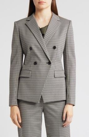 Theory Houndstooth Double Breasted Blazer in Navy Multi at Nordstrom Rack, Size 8