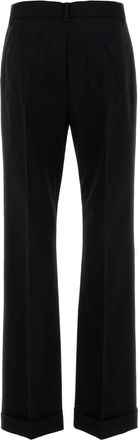 Prada Womens Wool Gabardine Trousers Black
