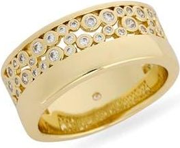 Covet Scattered Cubic Zirconia Band Ring in Clear /Gold at Nordstrom Rack, Size 7