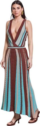 Akep Maxi-jurk - Dames - Maxi kleedjes - Veelkleurig - XS - Katoen - Kleedjes