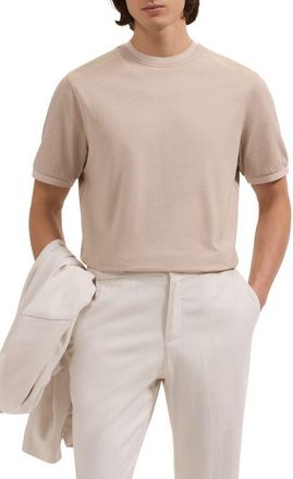Bugatchi Crewneck Pima Cotton T-Shirt in Desert at Nordstrom, Size Xx-Large