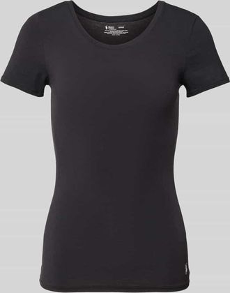 Polo Ralph Lauren Pyjama-Oberteil mit Logo-Stitching in Hellgrau Melange, Größe XL