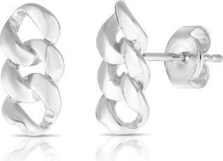 Sphera Milano Curb Chain Stud Earrings in Silver at Nordstrom Rack