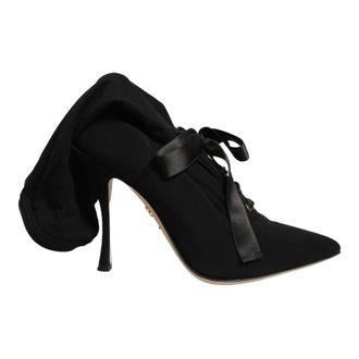 Dolce & Gabbana Heeled Boots, female, Black, Size: 6 US Mid Calf Boots