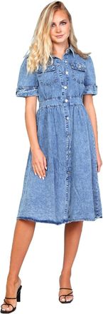 SS7 Womens Cotton Denim Mid Length Dress