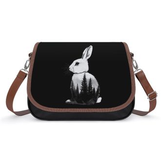 Generic Rabit Forests Crossbody Bags for Women Fashion Leather Shoulder Handbags With Adjustable Strap