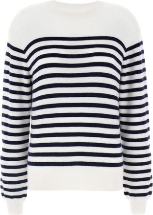 Khaite Viola gestreepte kasjmier trui - Dames - Cashmere truien - Wit - S - Kasjmier - Truien & Vesten
