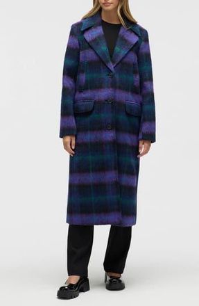 NVLT Oversize Plaid Notch Lapel Coat in Purple at Nordstrom Rack, Size X-Small