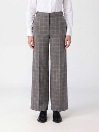 Stella McCartney Pantaloni palazzo a vita alta in pura lana con motivo check