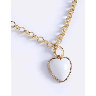 Emma Pills Hot Hearts Necklace in White Glo at Nordstrom, Size 19