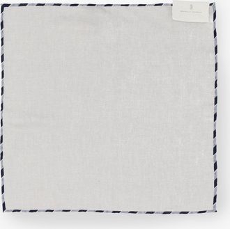 Brunello Cucinelli Mens Pocket Square Silk Beige Scarf Scarfs