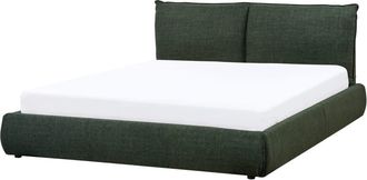 Beliani Cama de agua Tela 160 x 200 cm Verde oscuro
