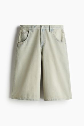 H&M Super Baggy Denimshorts - Blassblau