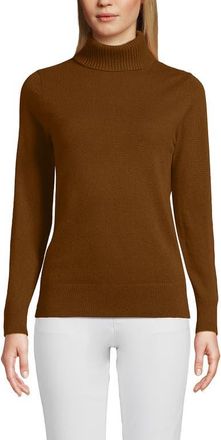 Lands End Cashmere Turtleneck Sweater in Rich Saddle at Nordstrom, Size Large