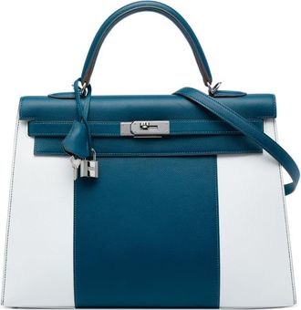 Herm&egrave;s Pre-owned Hermes Bicolor Epsom Kelly Flag Sellier 35 Satchel Ladies O0UKFMLOOD8WDTZX