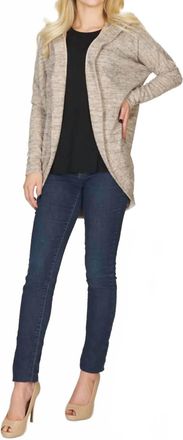 Papillon Cacoon Sweater Cardigan With Hood In Oatmeal Heather