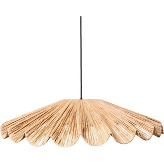Beliani Lampada a sospensione in stile boho Lampada da soffitto Paralume intrecciato a mano Rattan naturale Sabogal