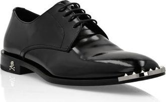 Philipp Plein Leather Derby Shoes Men in Black/nickel at Nordstrom, Size 40