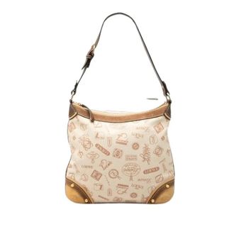 Loewe Pre-owned Suede-Trim Shoulder Bag - Dames - Vintage Schoudertas - Beige - ONE Size - Leer - Vintage