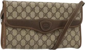 Gucci Pre-owned Vintage Shoulder Bag - Dames - Vintage Schoudertas - Beige - ONE Size - Leer - Vintage